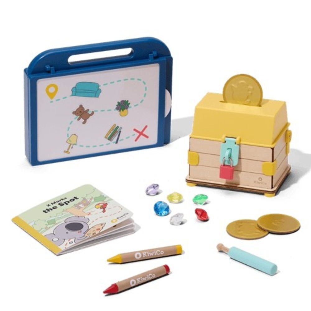 KiwiCo Koala Crate X Marks the Spot Treasure Hunt STEM Toy Set Wooden Chest Map